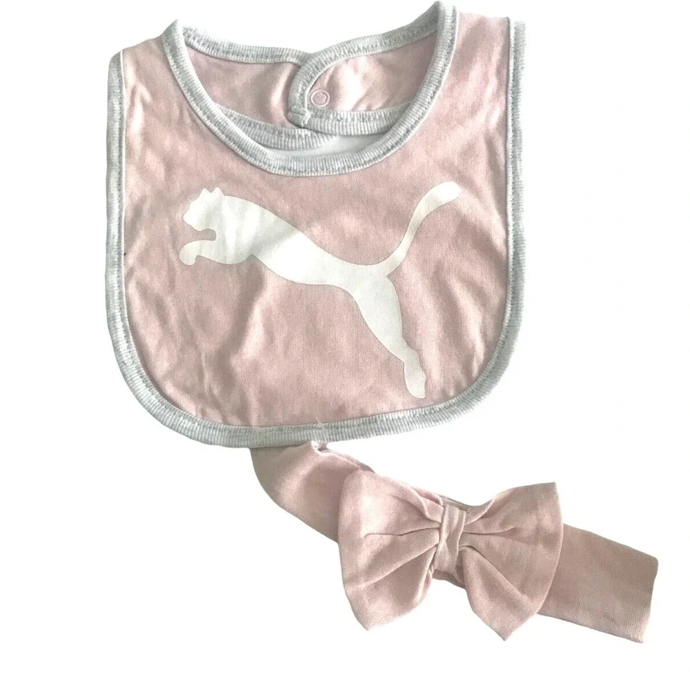 Puma Baby Girl‎ White Heather 3‑Piece Romper Set 3‑6M